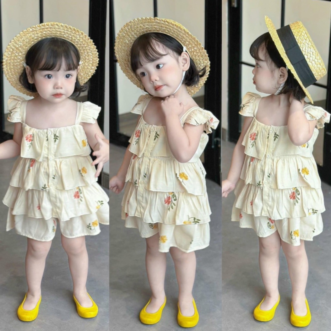 Bg274- bộ áo tầng cánh tiên mk bé gái