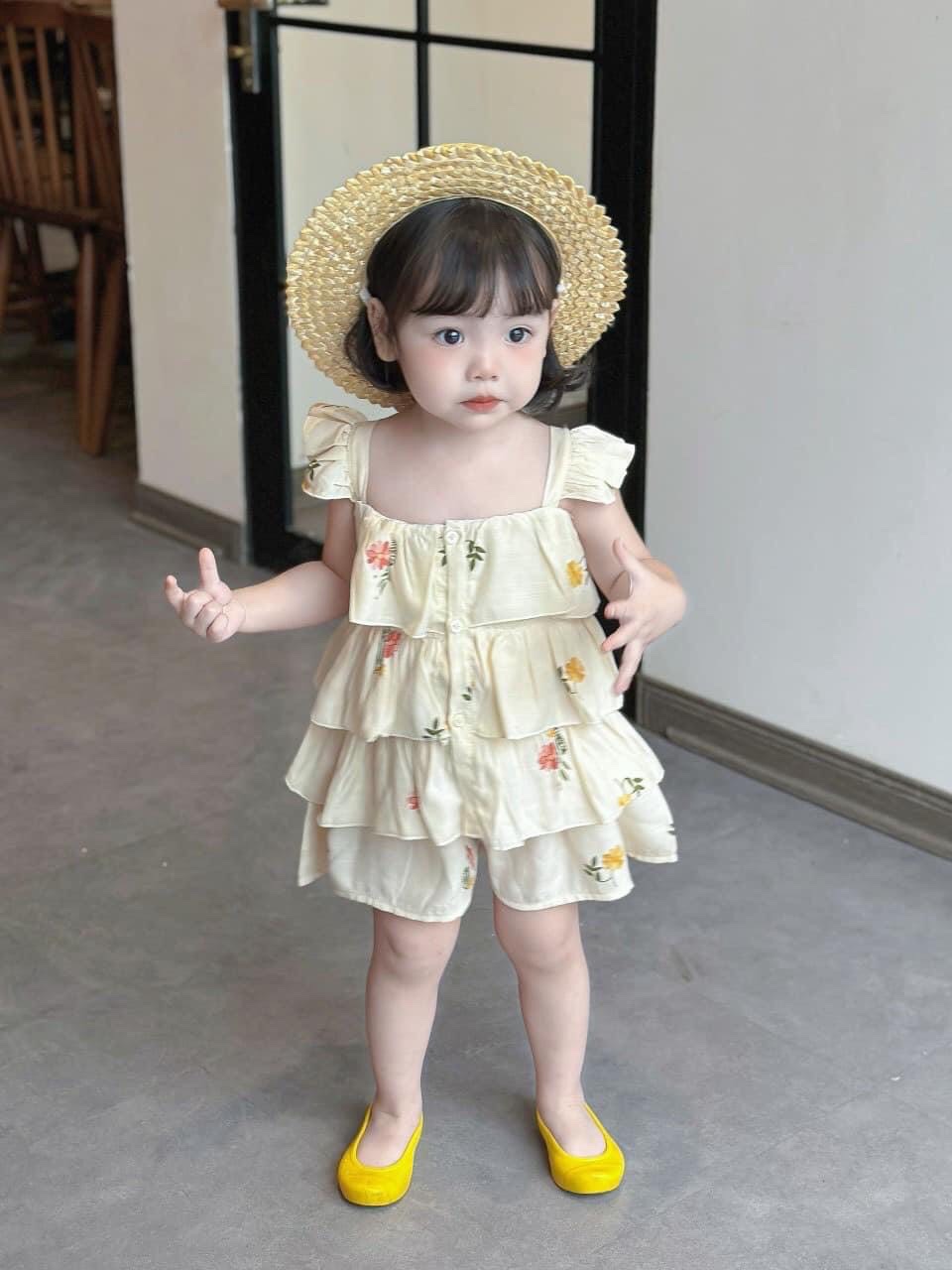 Bg274- bộ áo tầng cánh tiên mk bé gái