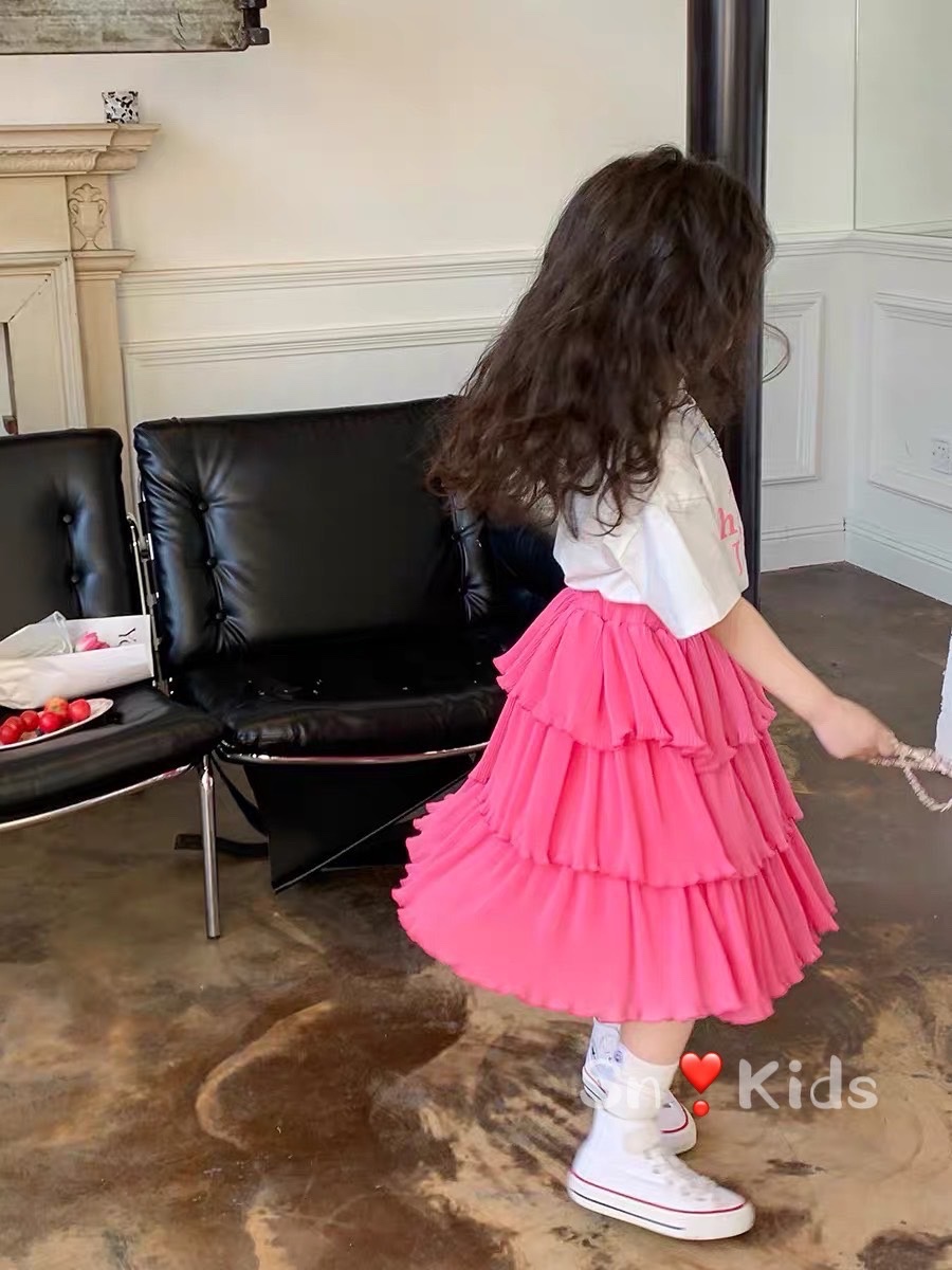 Bg274-bộ áo cotton chân váy dập ly tầng cho bé