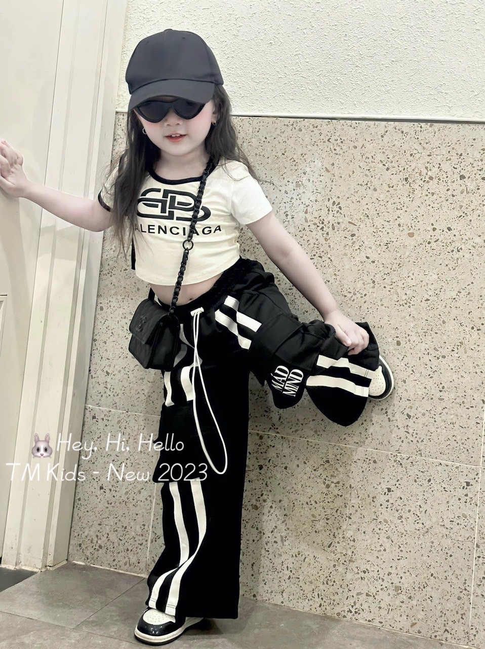Bg406- sét 3 chi tiết crop bb quần kaki xuông bé gái