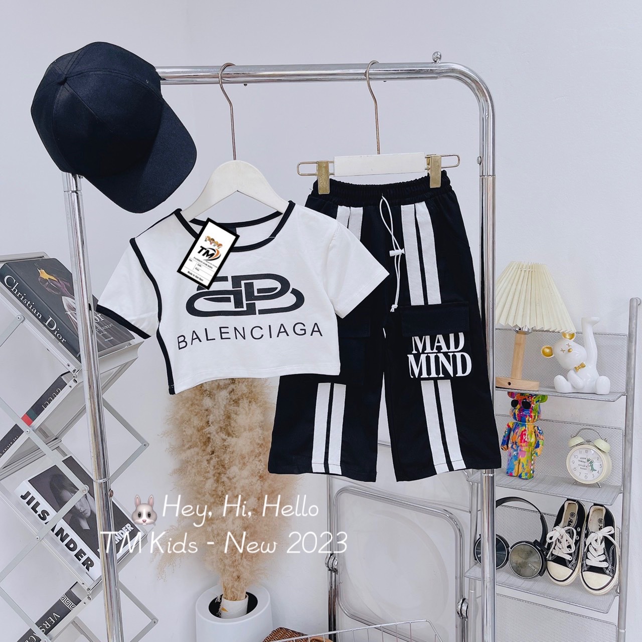 Bg406- sét 3 chi tiết crop bb quần kaki xuông bé gái
