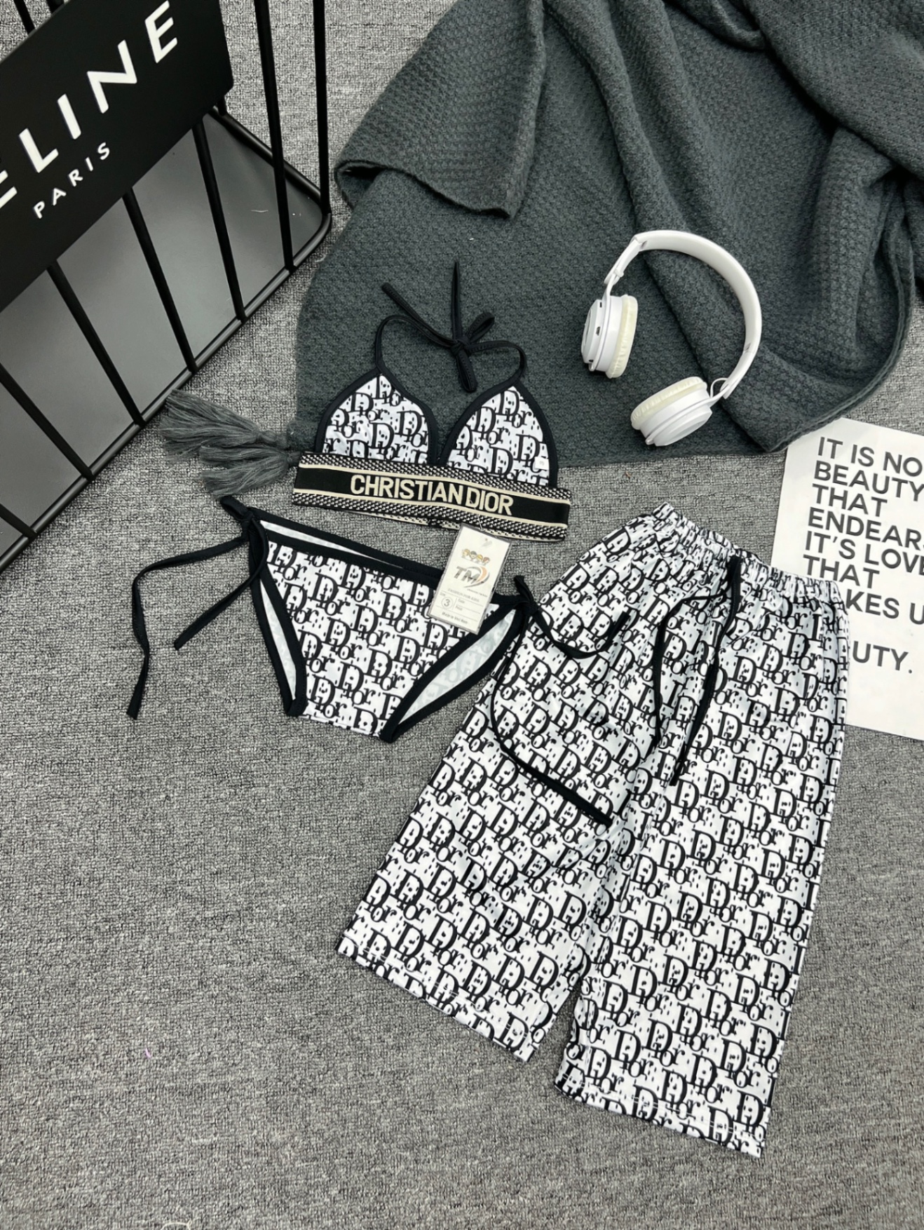 Bg429- sét 3 chi tiết bikini đ .o bé gái