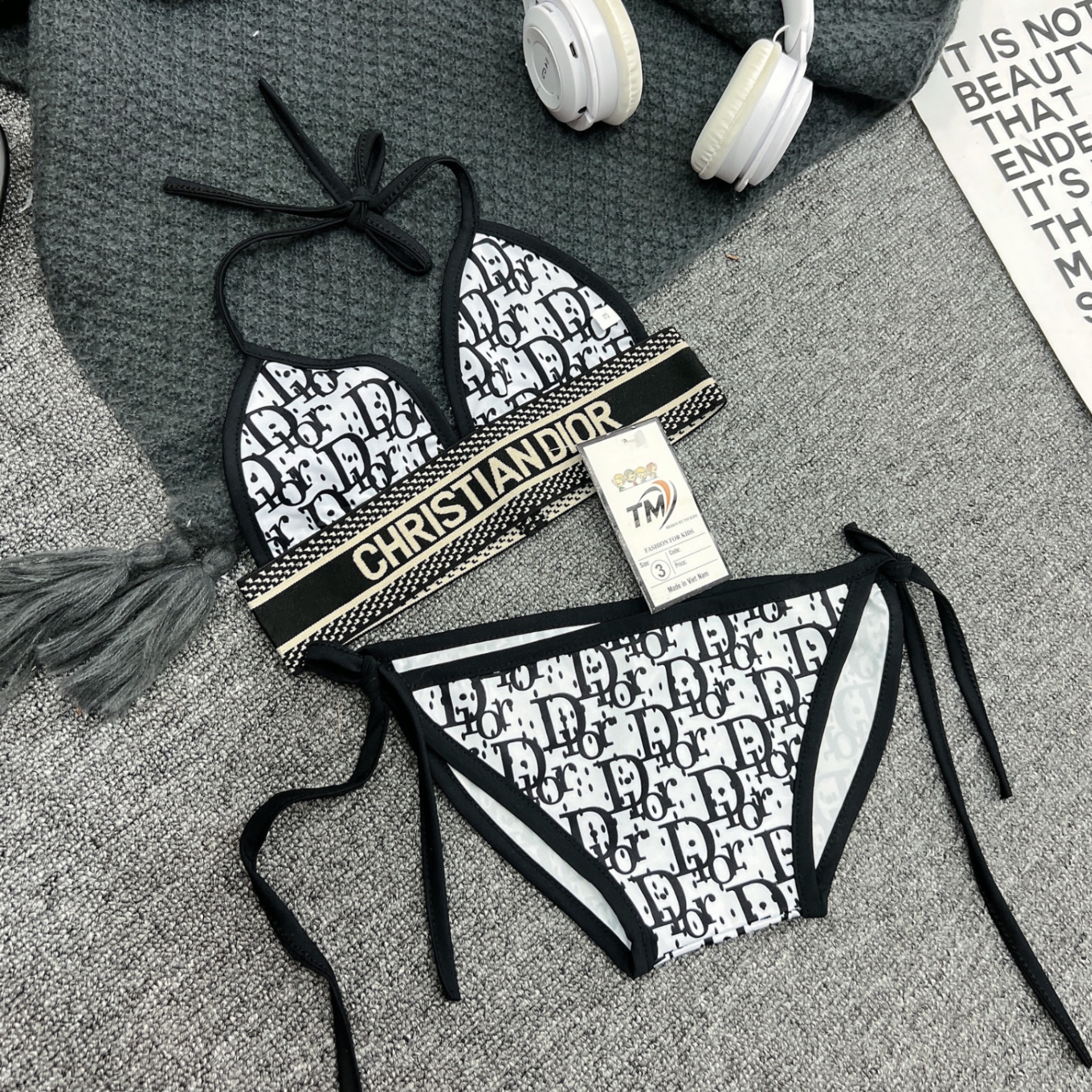 Bg429- sét 3 chi tiết bikini đ .o bé gái