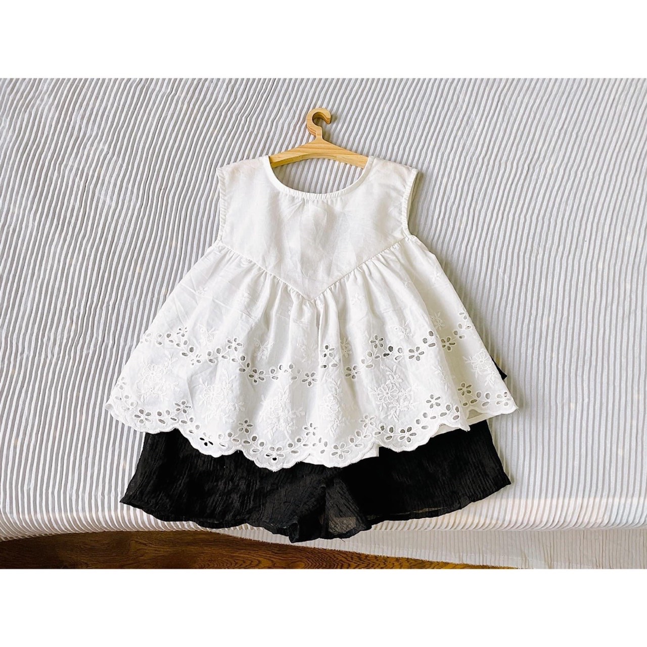 Bg518- áo babydoll quần giả váy tm cho bé