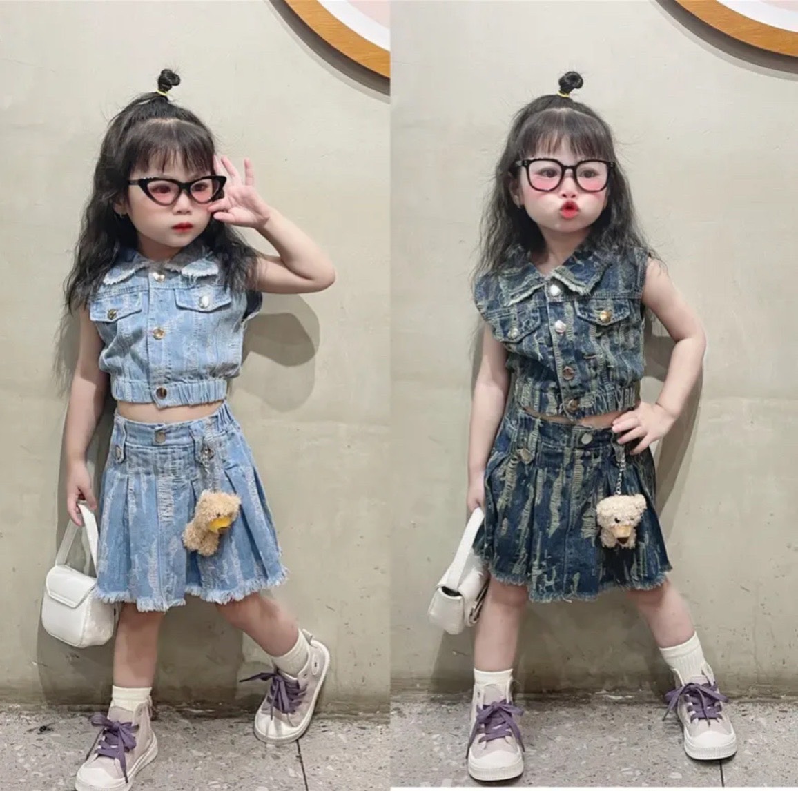 Sét bò crotop 3 chi tiết kèm gấu cho bé