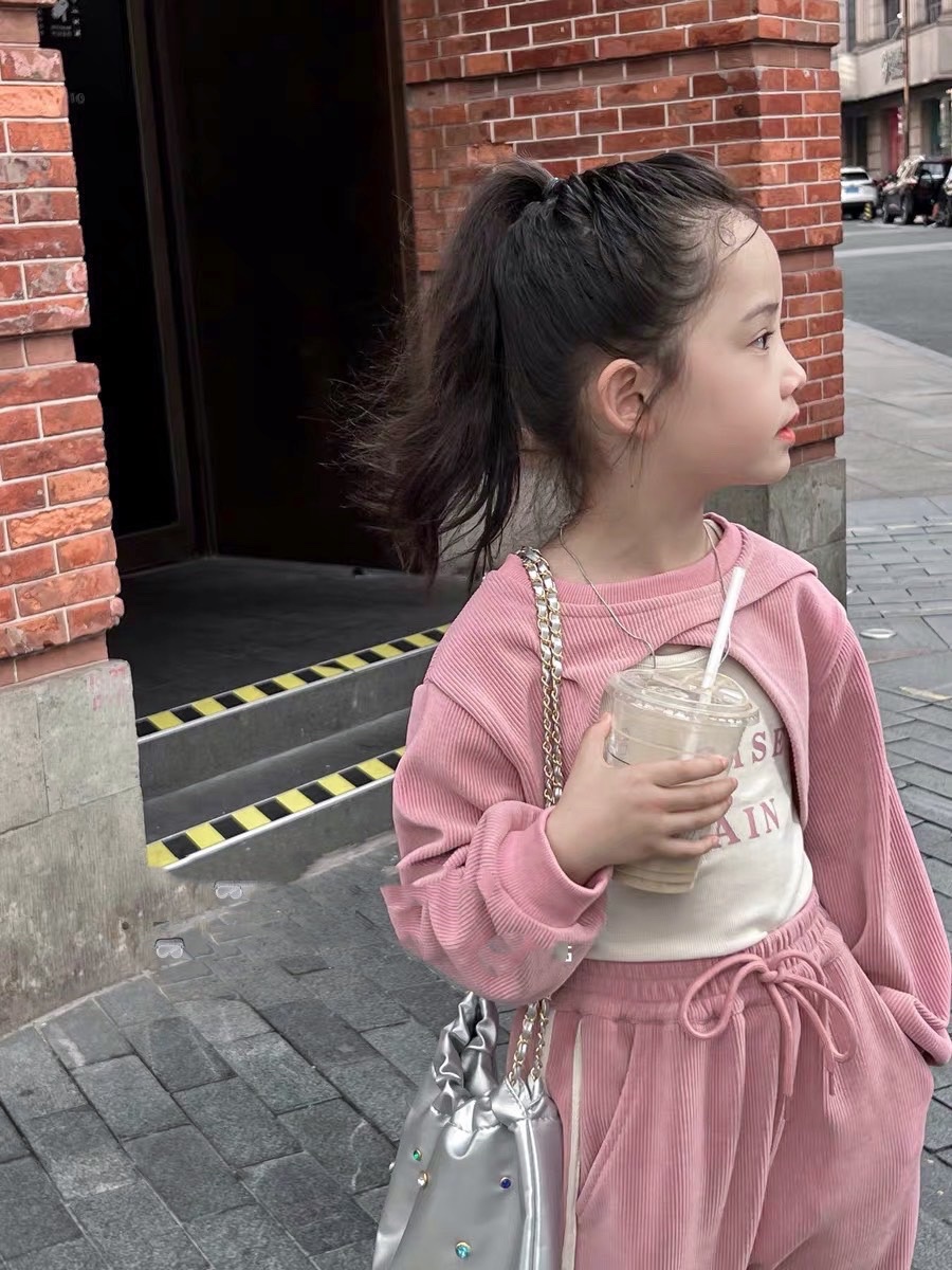 Sét 3 chi tiết tăm nhung hồng ck cho bé