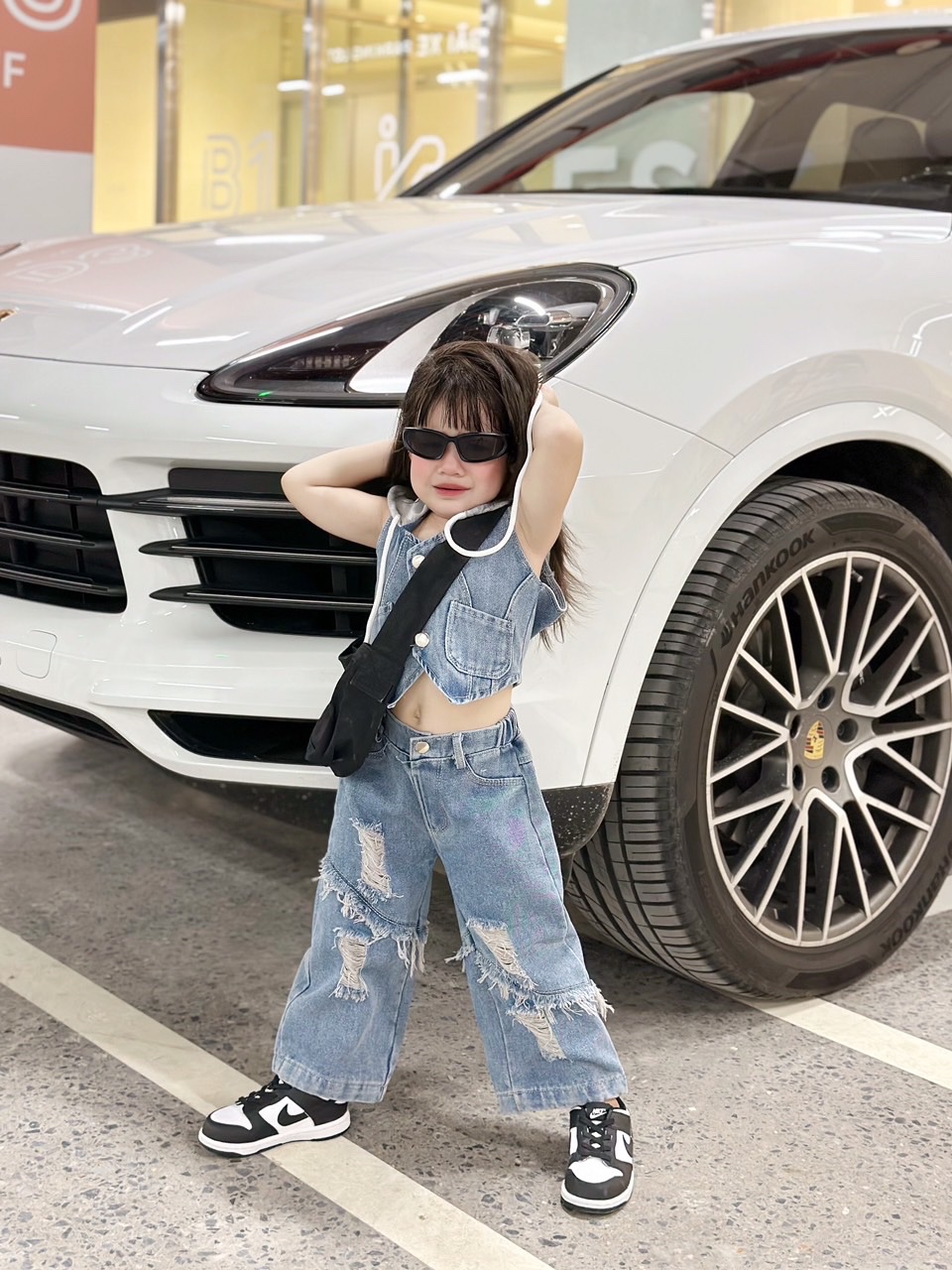 Bg710 SÉT BỘ BÒ MŨ CROP CHO BÉ