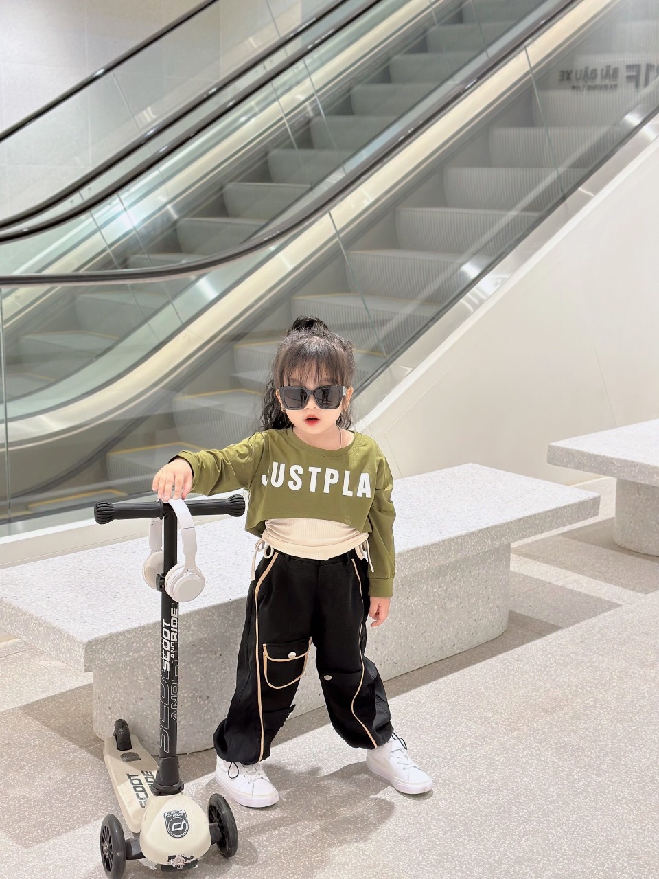 Bg712- sét 3 chi tiết just quần hiphop cho bé