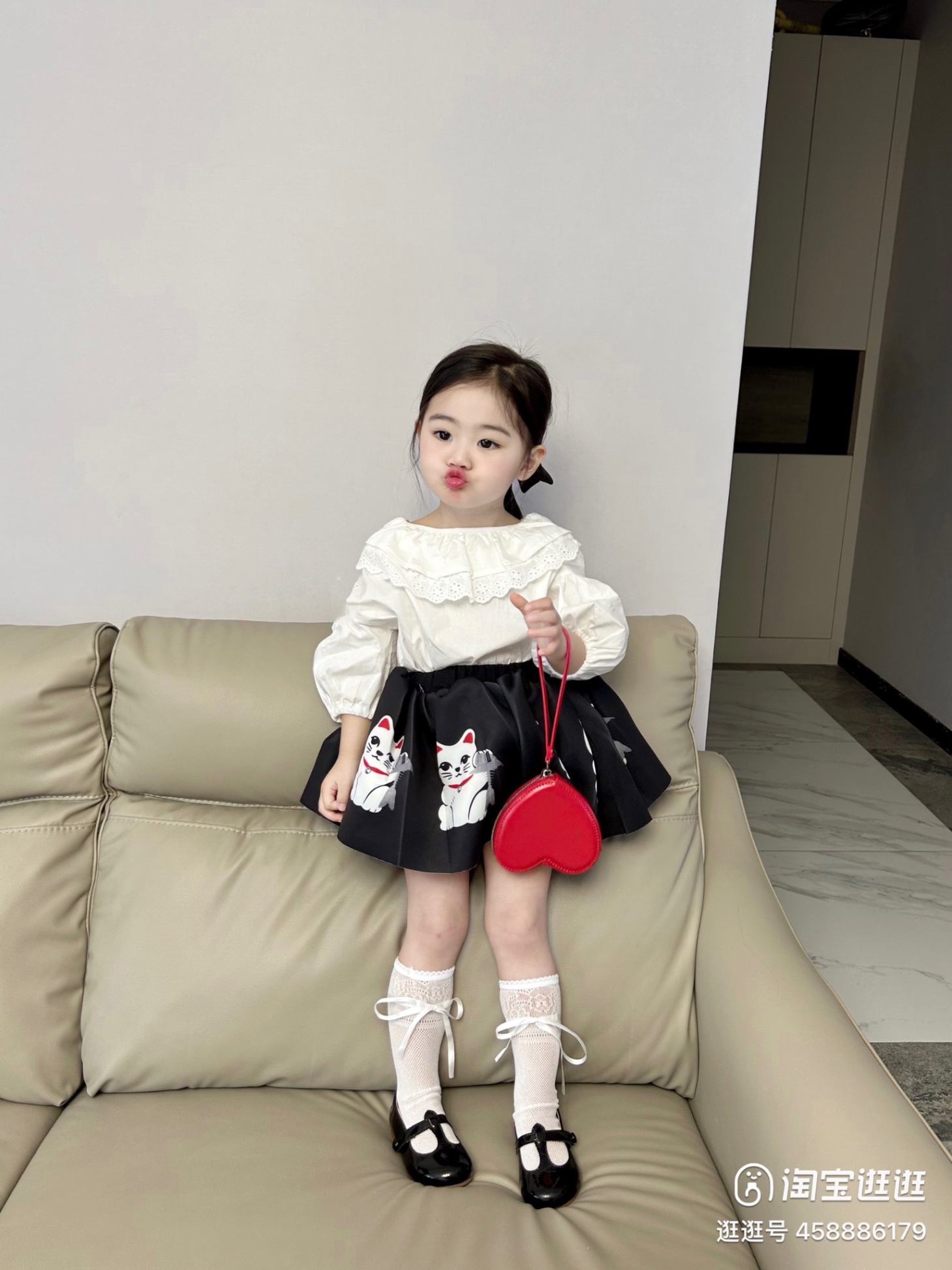 Bg712- bộ áo sơ mi cv mèo thần tài cho bé