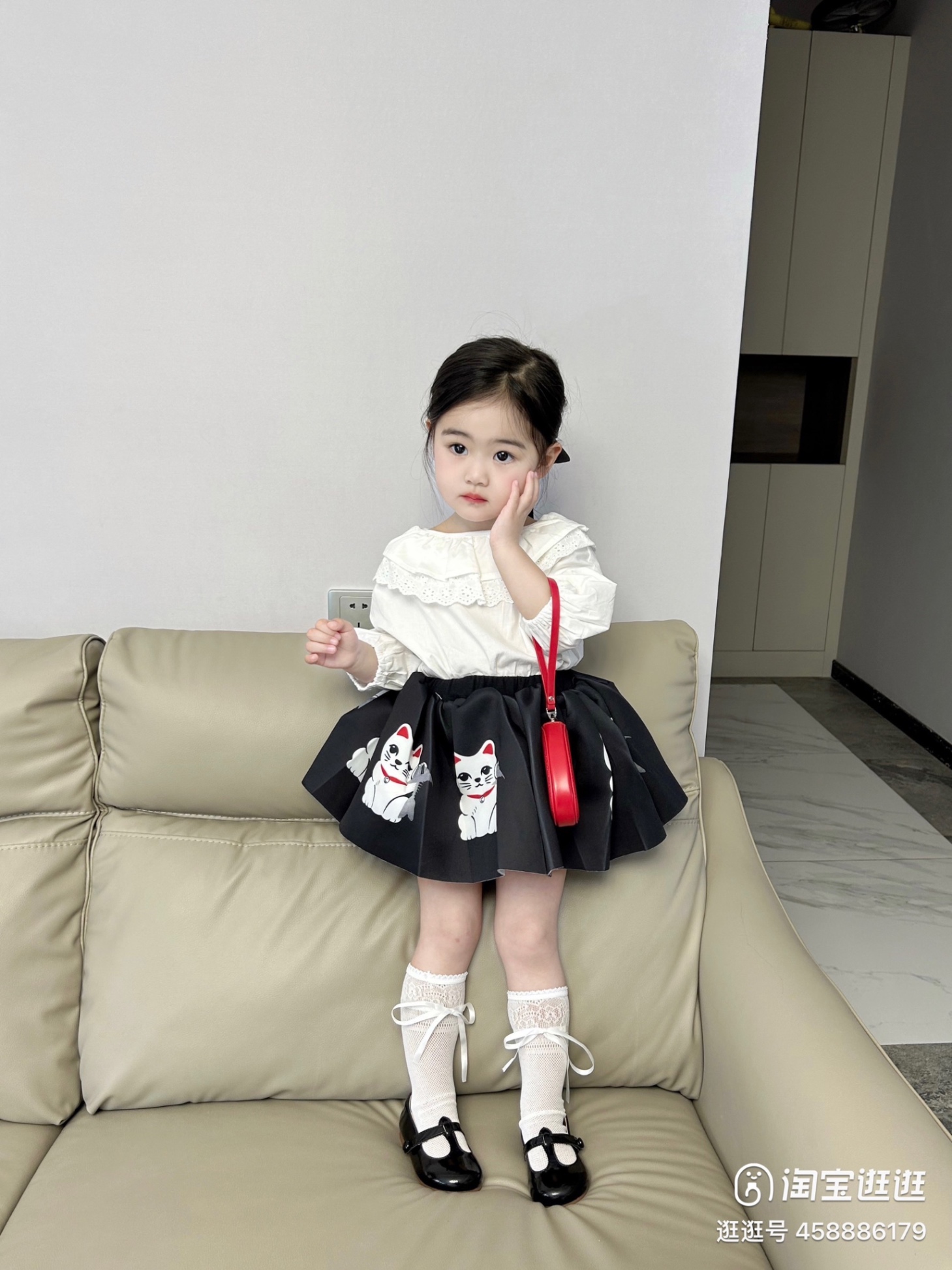 Bg712- bộ áo sơ mi cv mèo thần tài cho bé