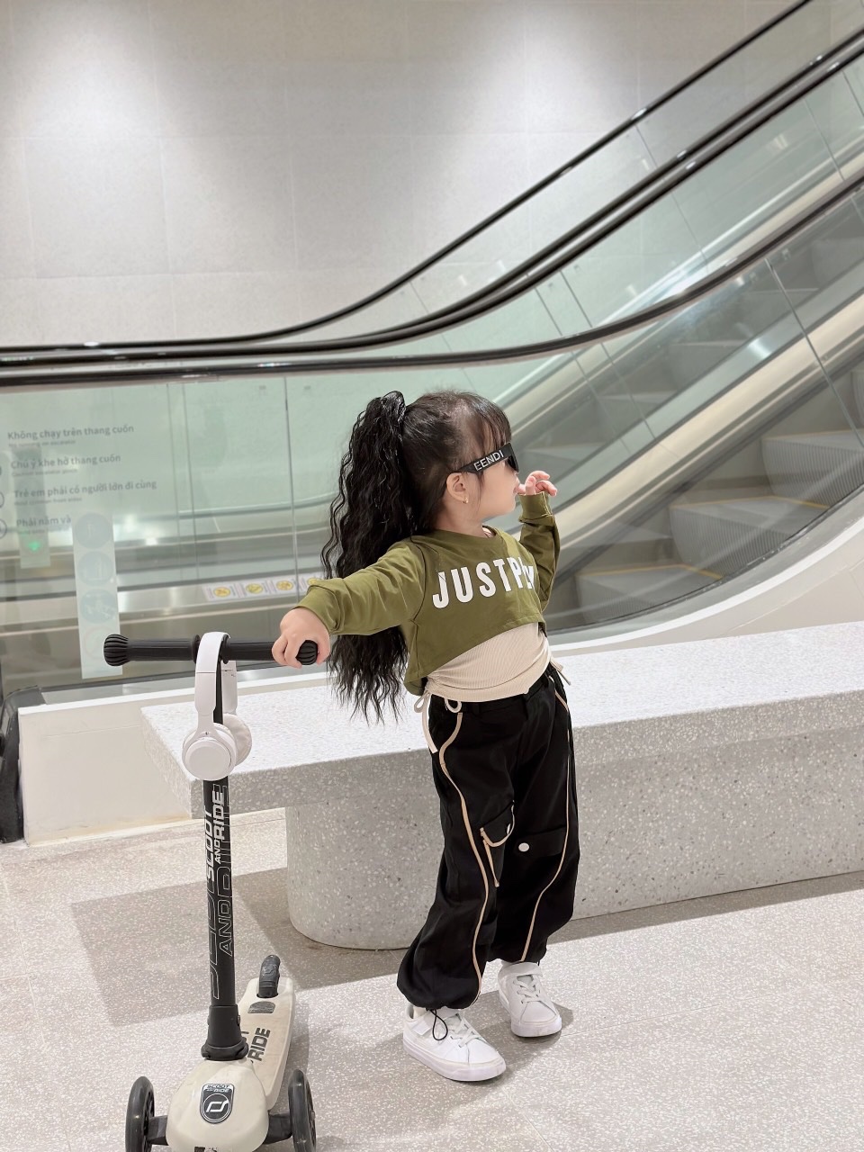 Bg712- sét 3 chi tiết just quần hiphop cho bé