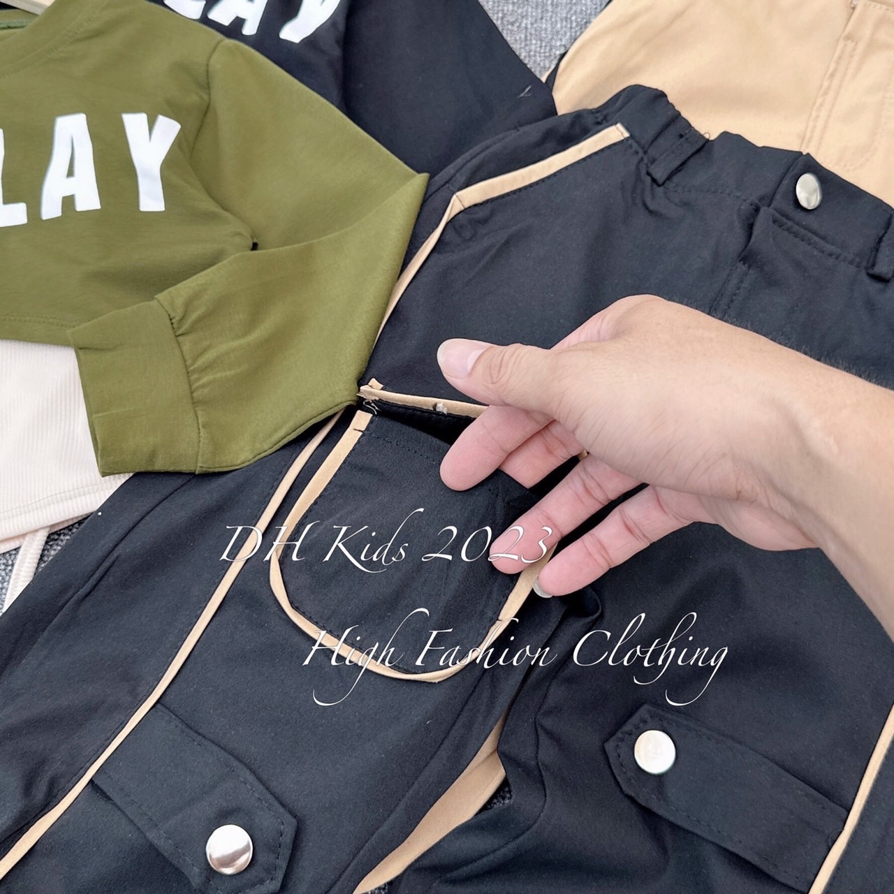 Bg712- sét 3 chi tiết just quần hiphop cho bé