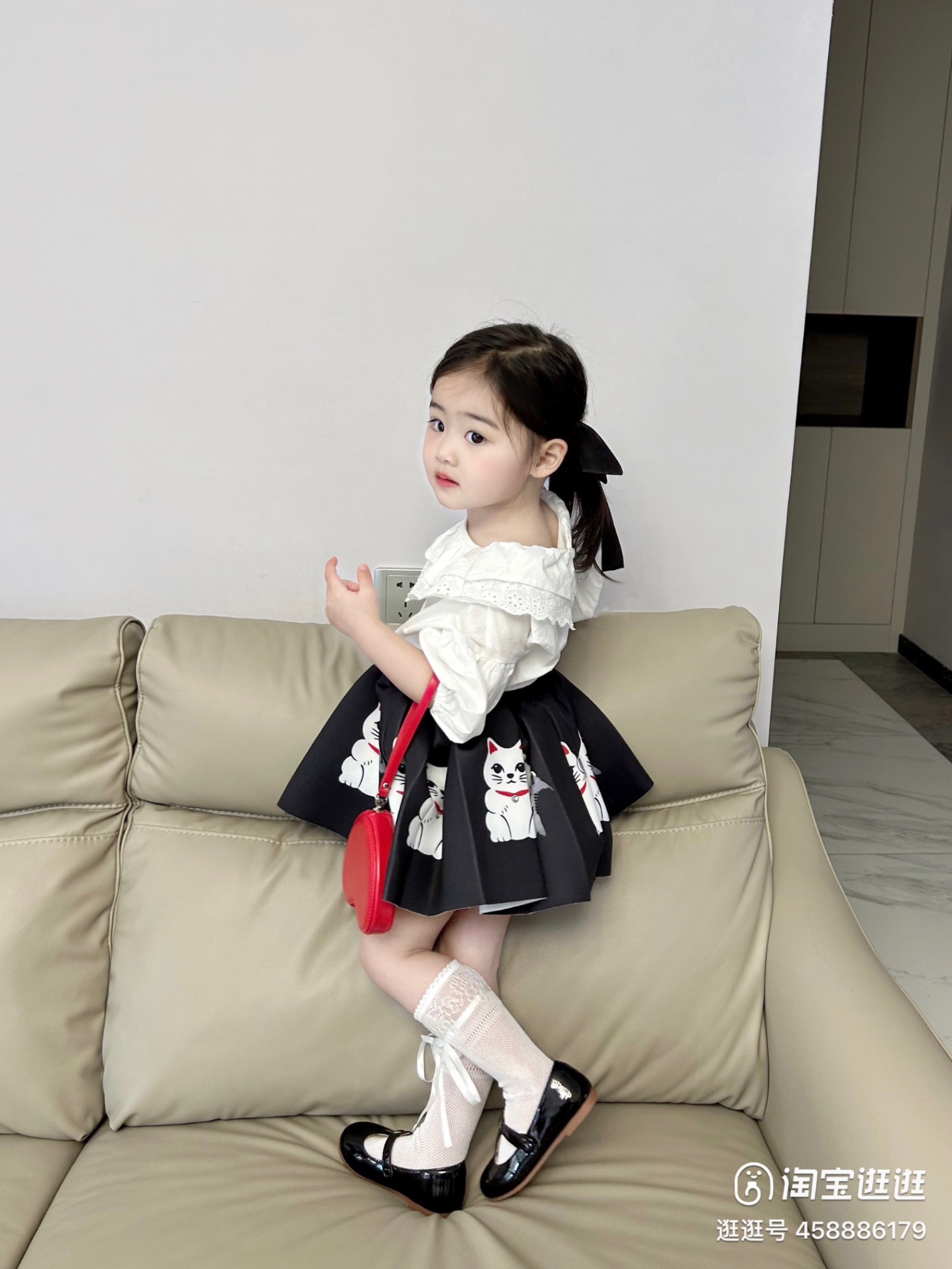 Bg712- bộ áo sơ mi cv mèo thần tài cho bé