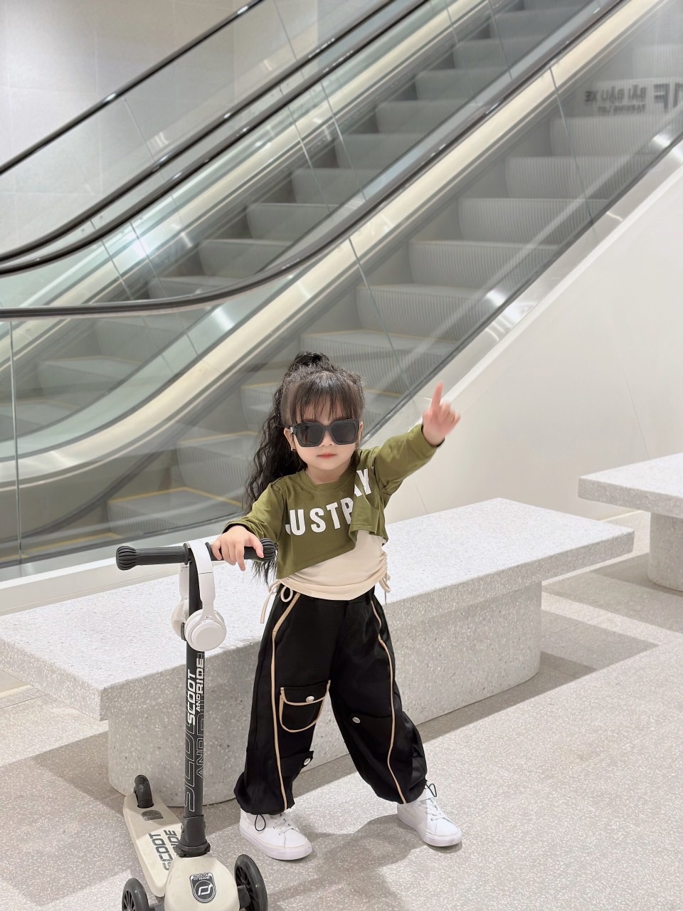Bg712- sét 3 chi tiết just quần hiphop cho bé