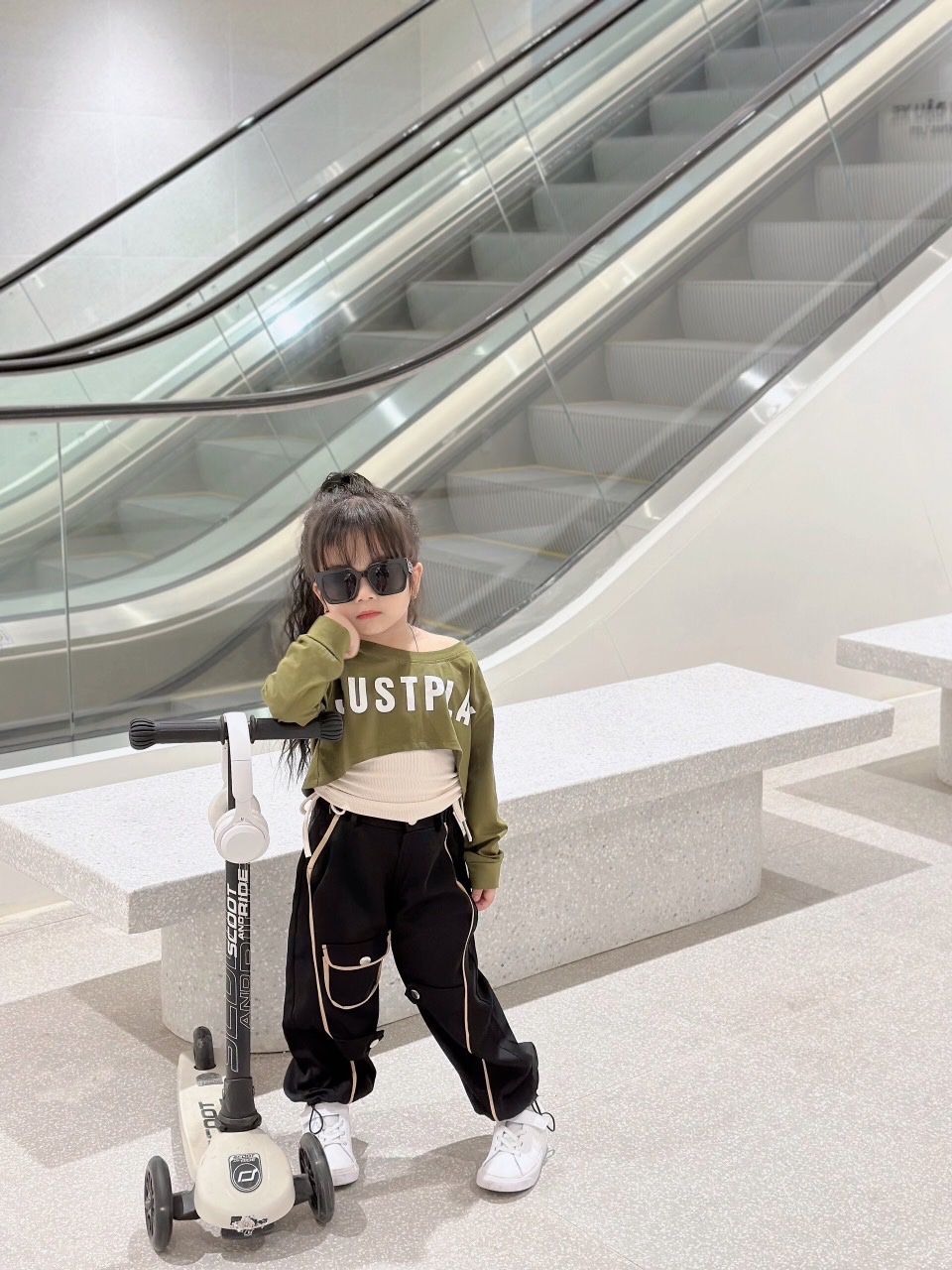 Bg712- sét 3 chi tiết just quần hiphop cho bé