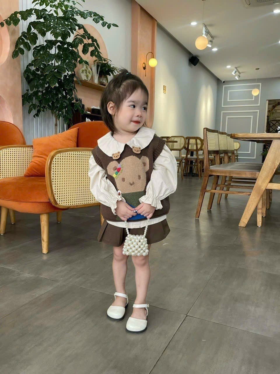 Bg724- sét 3 chi tiết gấu cv nâu ck cho bé