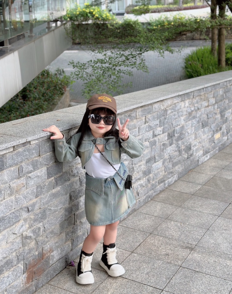 Bg717- sét 3 chi tiết bò cv chữ baby girl cho bé