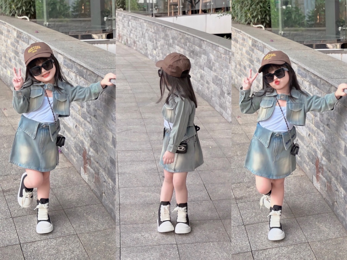 Bg717- sét 3 chi tiết bò cv chữ baby girl cho bé