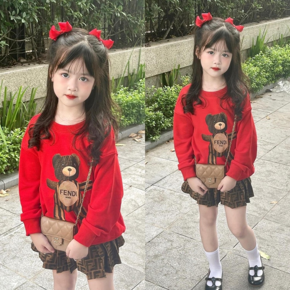 Bg719- sét áo gấu cv nâu FF cho bé