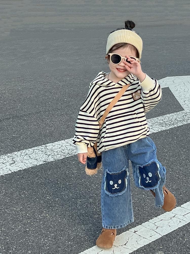 Sét áo mũ kẻ quần bò đắp cho bé