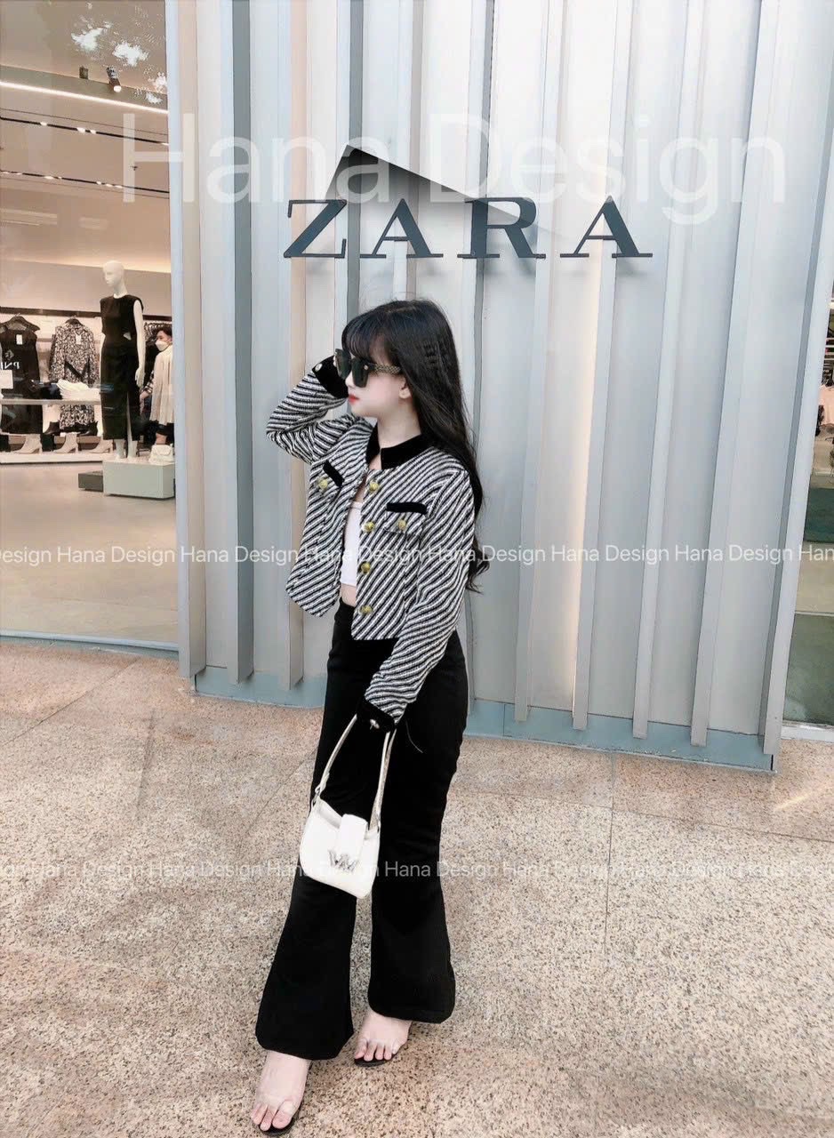 áo dạ sọc 2 lớp cho bé