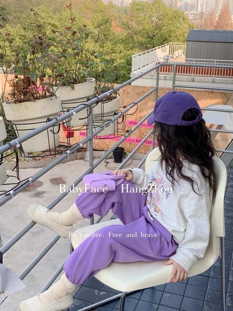 Sét 3 chi tiết áo donal quần tím cho bé