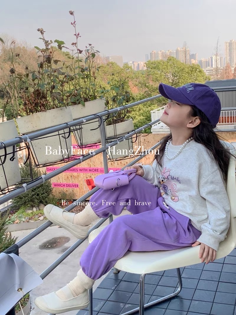 Sét 3 chi tiết áo donal quần tím cho bé