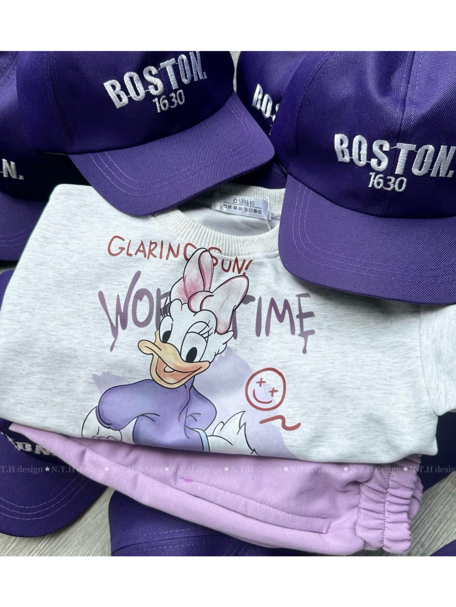 Sét 3 chi tiết áo donal quần tím cho bé