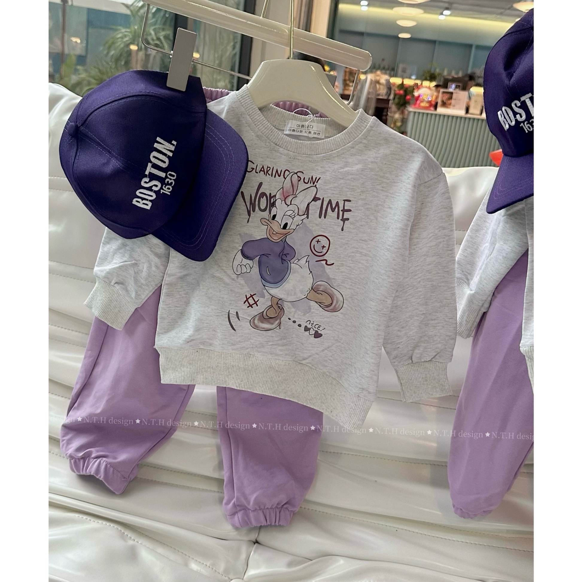Sét 3 chi tiết áo donal quần tím cho bé