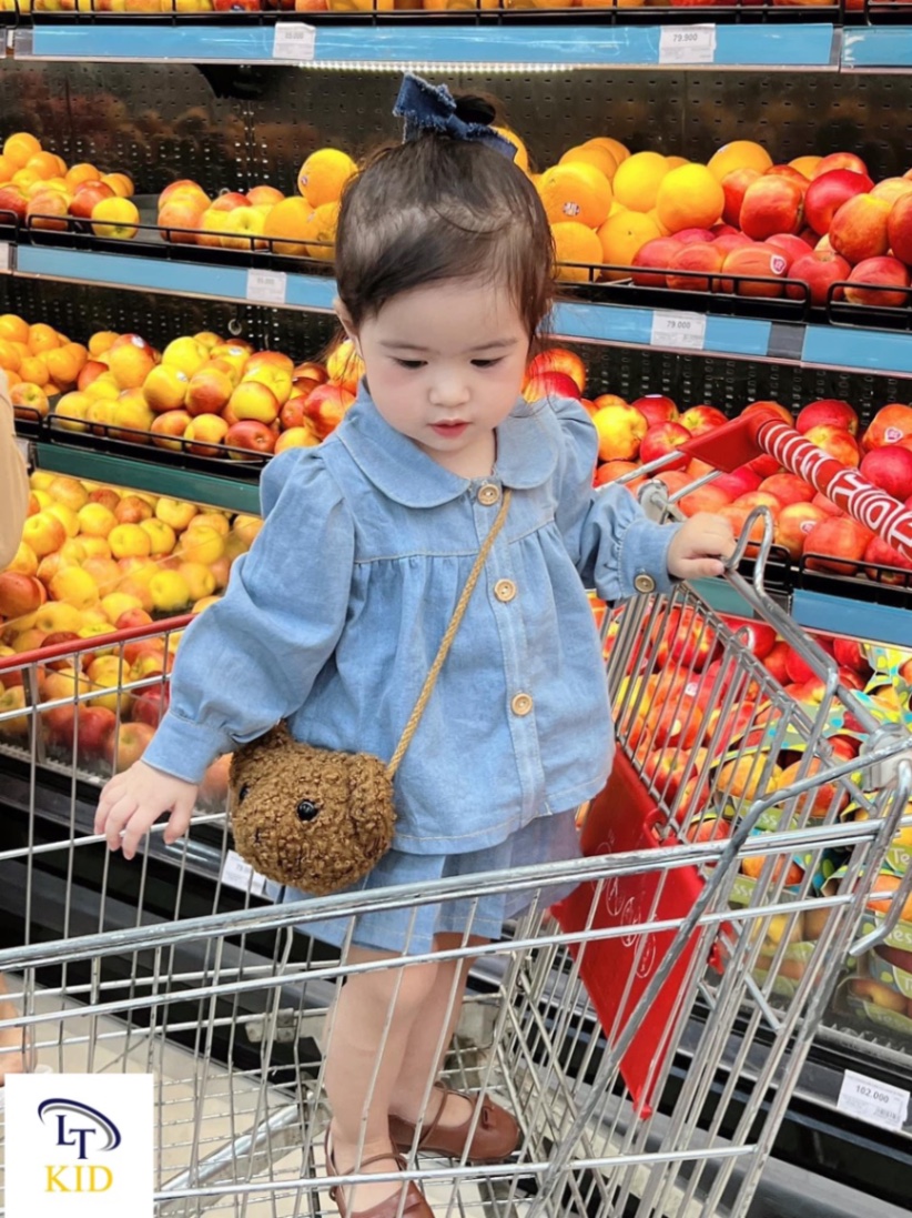 bộ bò cổ sen đậm nhạt cho bé