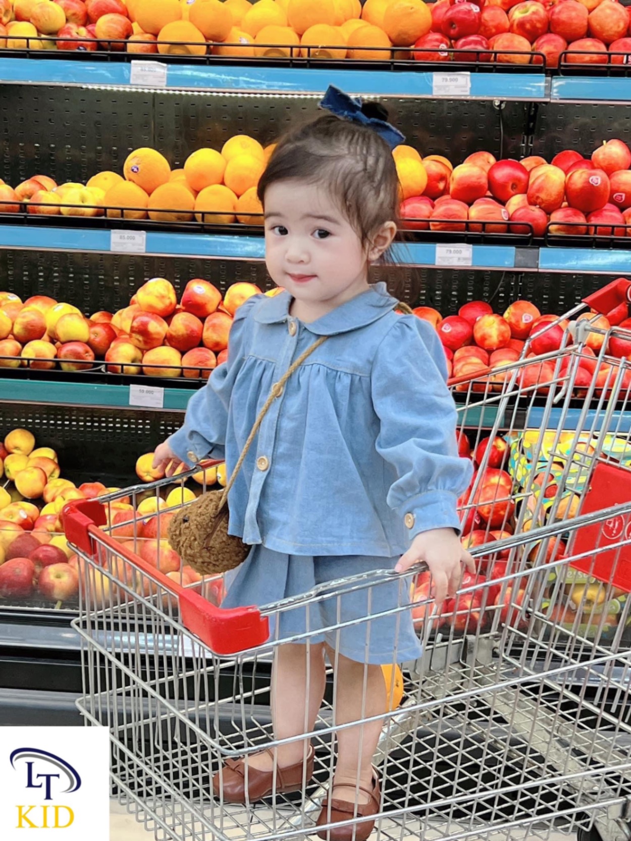 bộ bò cổ sen đậm nhạt cho bé