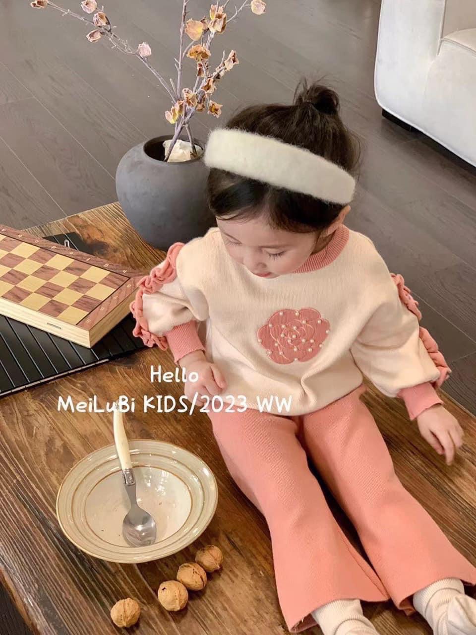 Sét tăm nhung hoa thêu đính ngọc cho bé