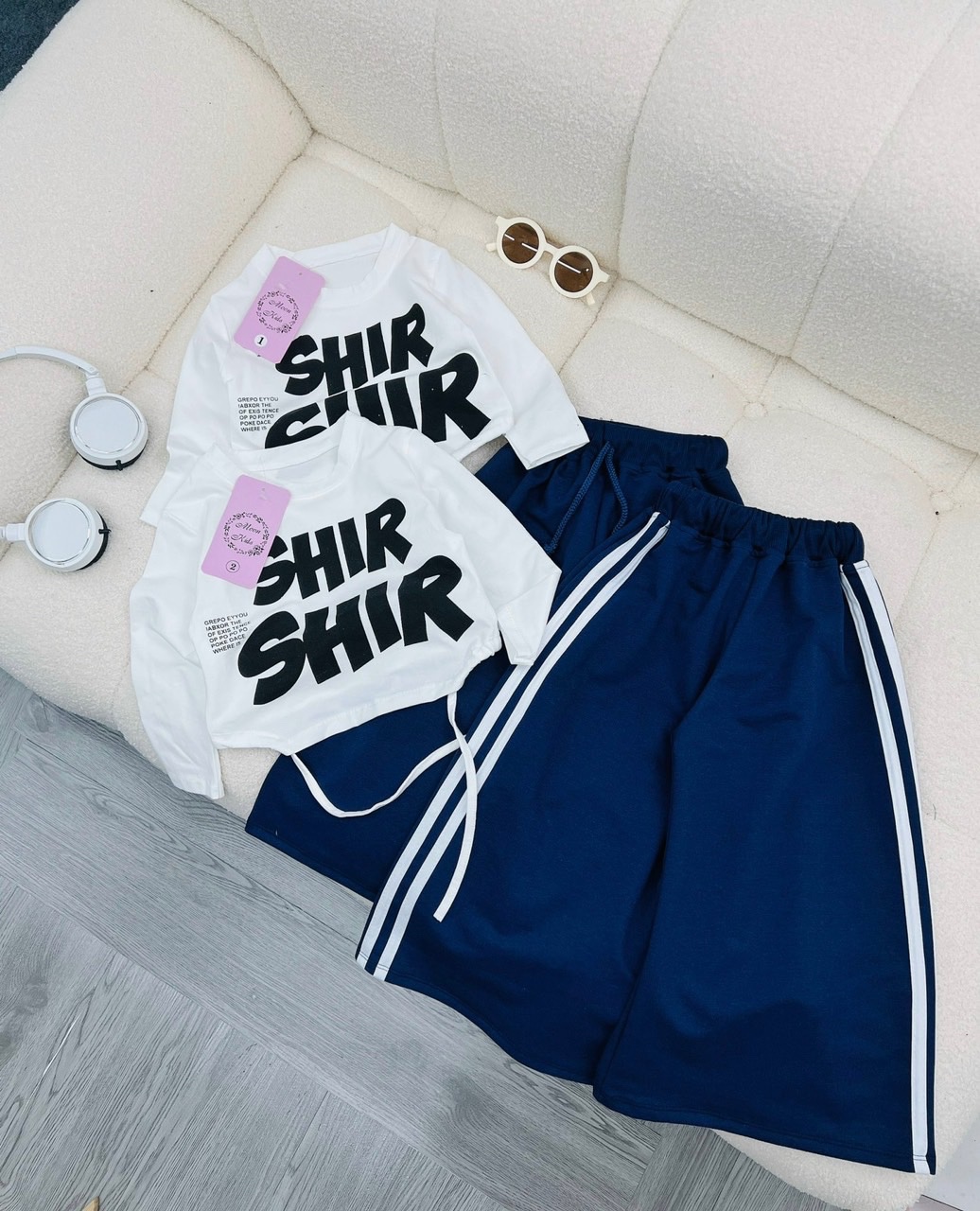 Sét bộ áo shir quần ống xuông cho bé