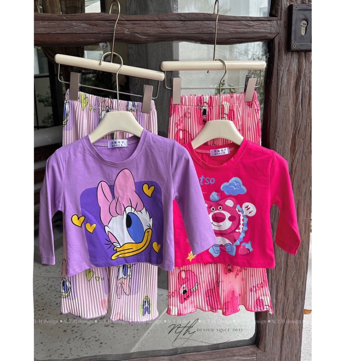 Bộ áo cotton quần dập ly hoa cho bé