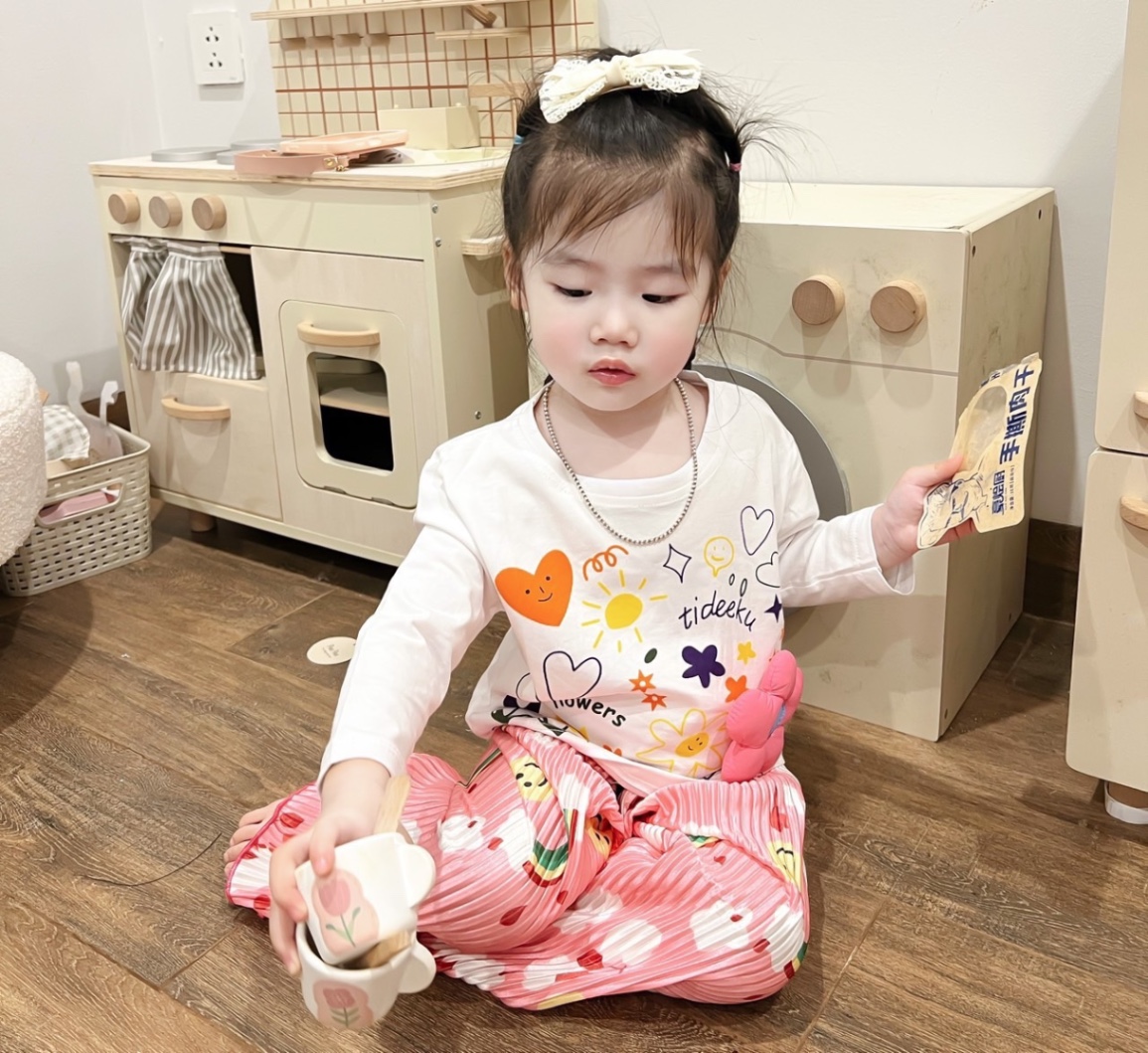 Bộ áo cotton quần dập ly hoa cho bé