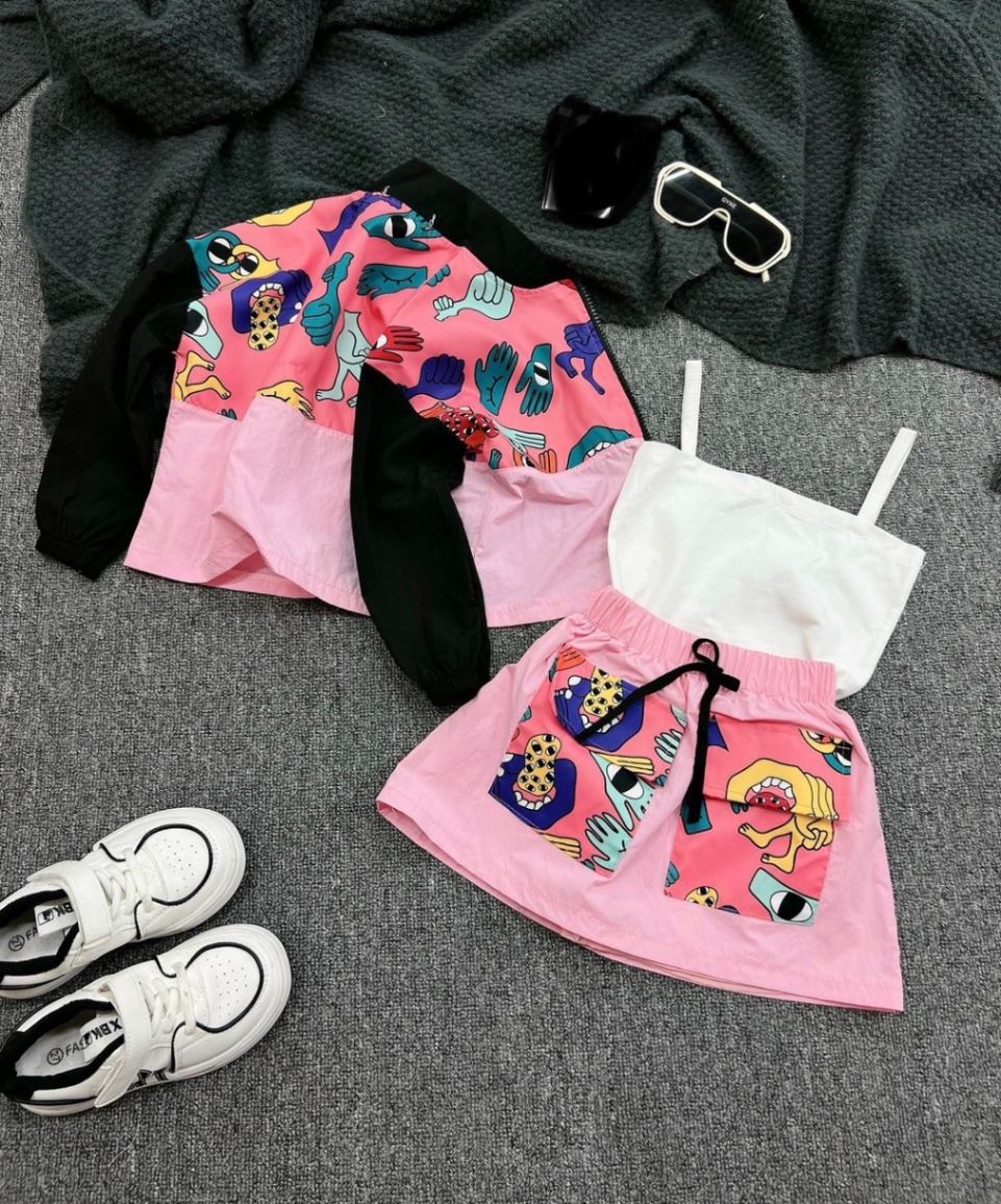 MSÉT 3 chi TIẾT BỘ GIÓ PINK BÉ GÁI (