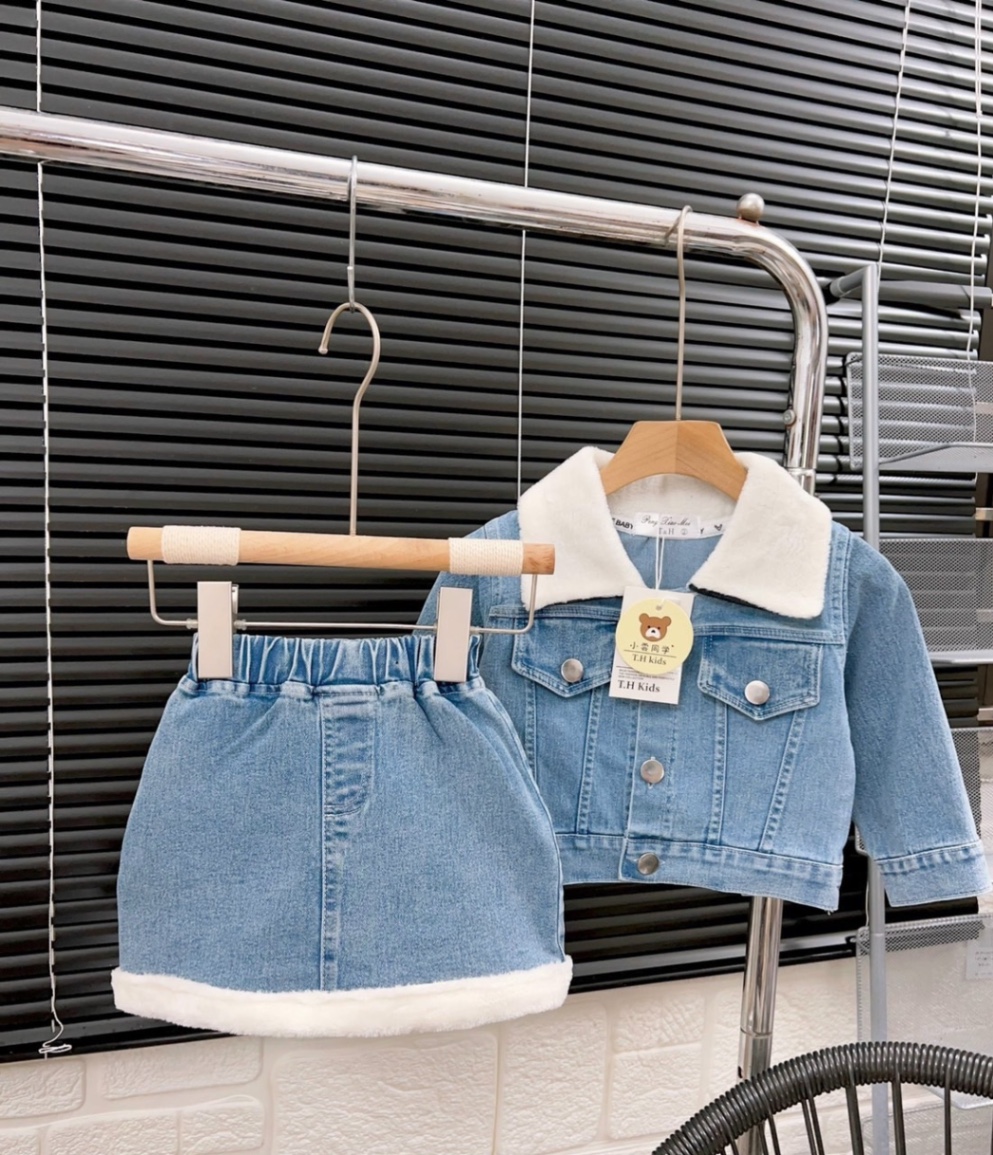Sét bộ xanh cổ lông cho bé