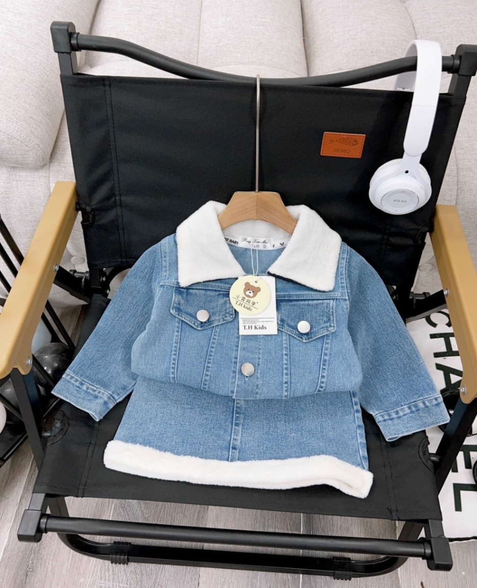 Sét bộ xanh cổ lông cho bé