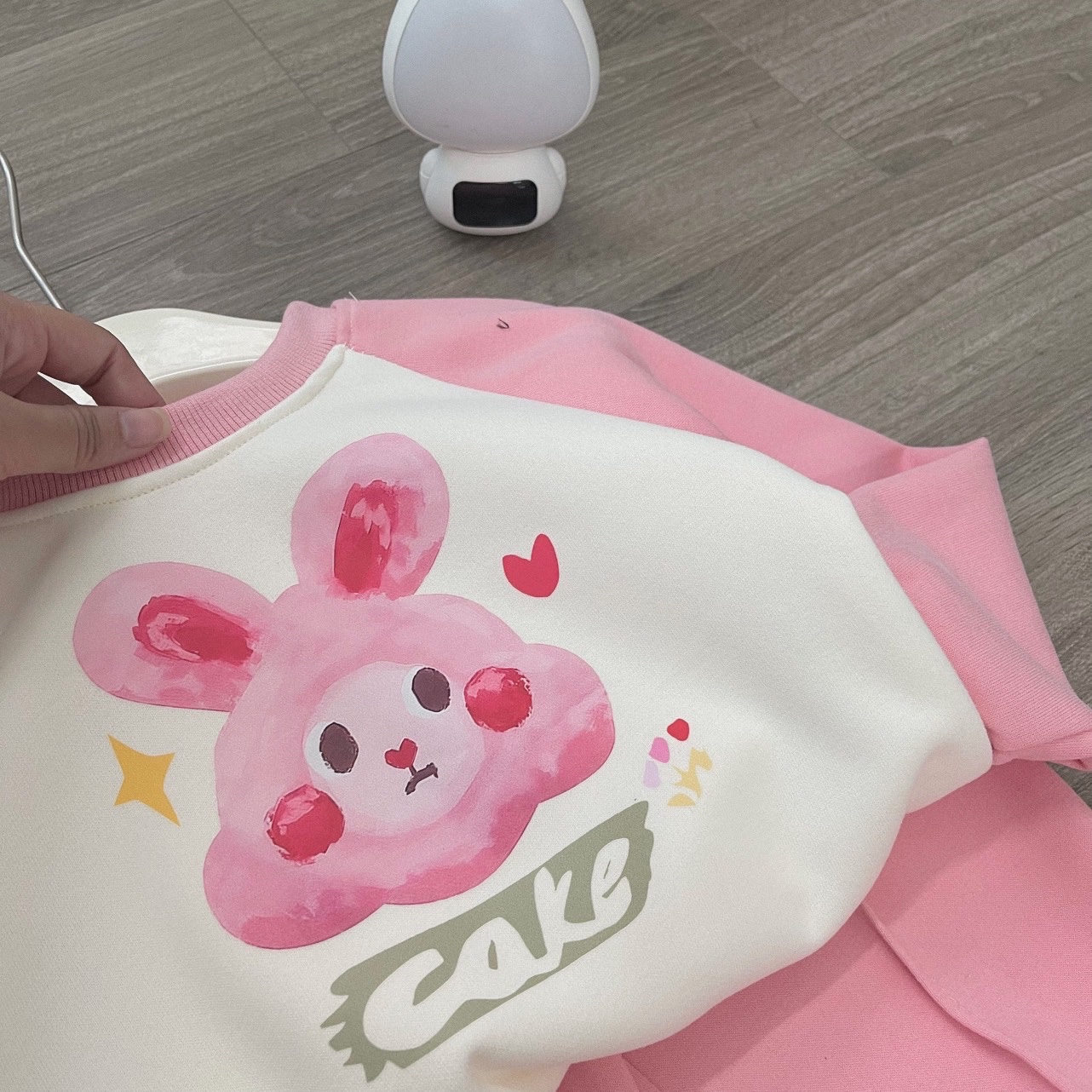 Bộ thỏ hồng 2 da cho bé