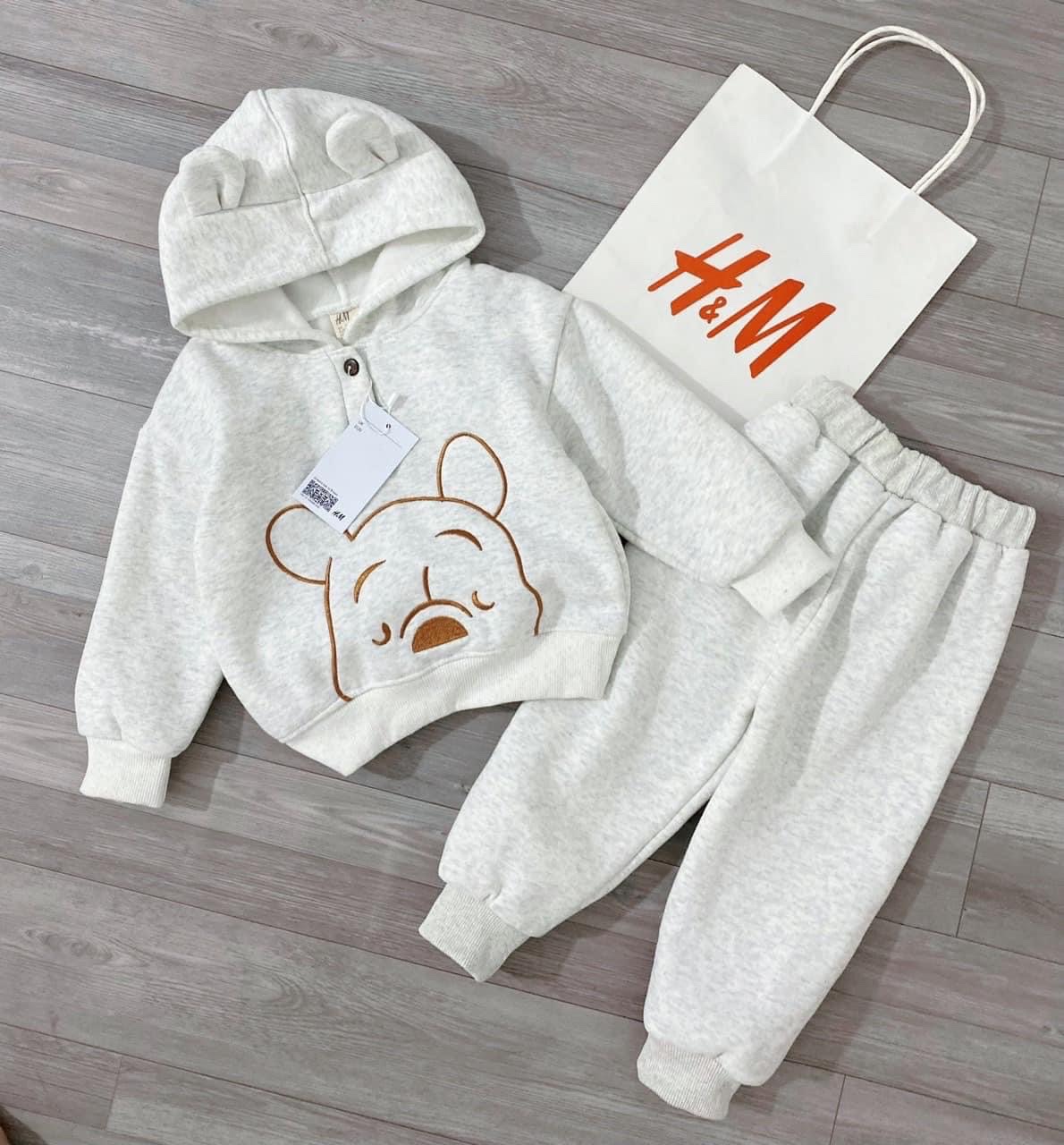 Bộ nỉ nông gấu thêu vnxk cho bé