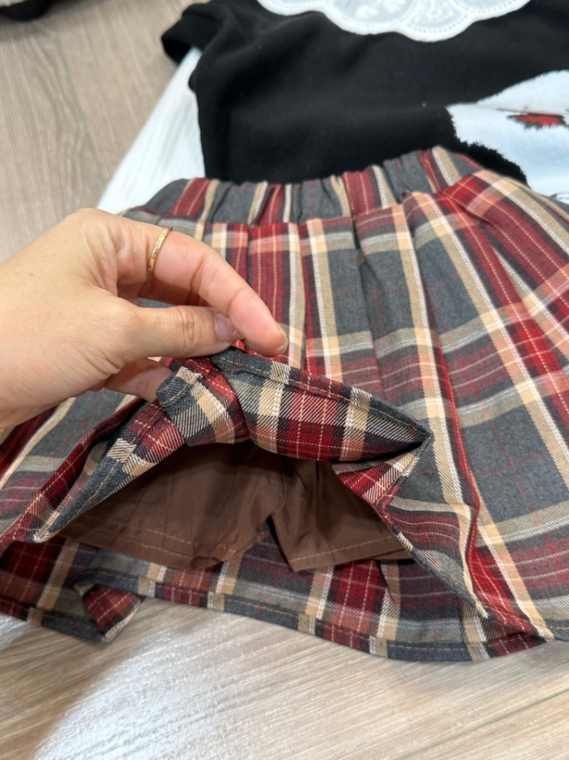 Bg807- sét 3 chi tiết gile đen cho bé