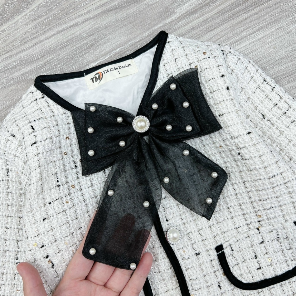 Bg808 sét áo dạ nơ cv xếp ly bé gái