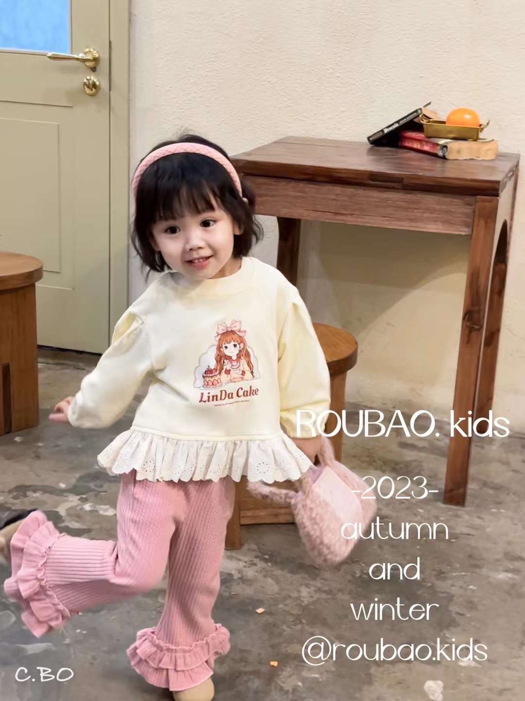Bg817- sét áo linda cake quần tăm gấu bèo cho bé