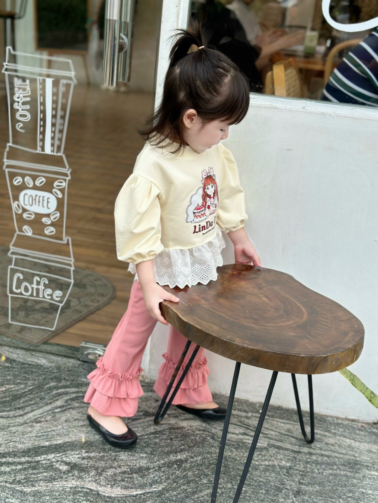 Bg817- sét áo linda cake quần tăm gấu bèo cho bé