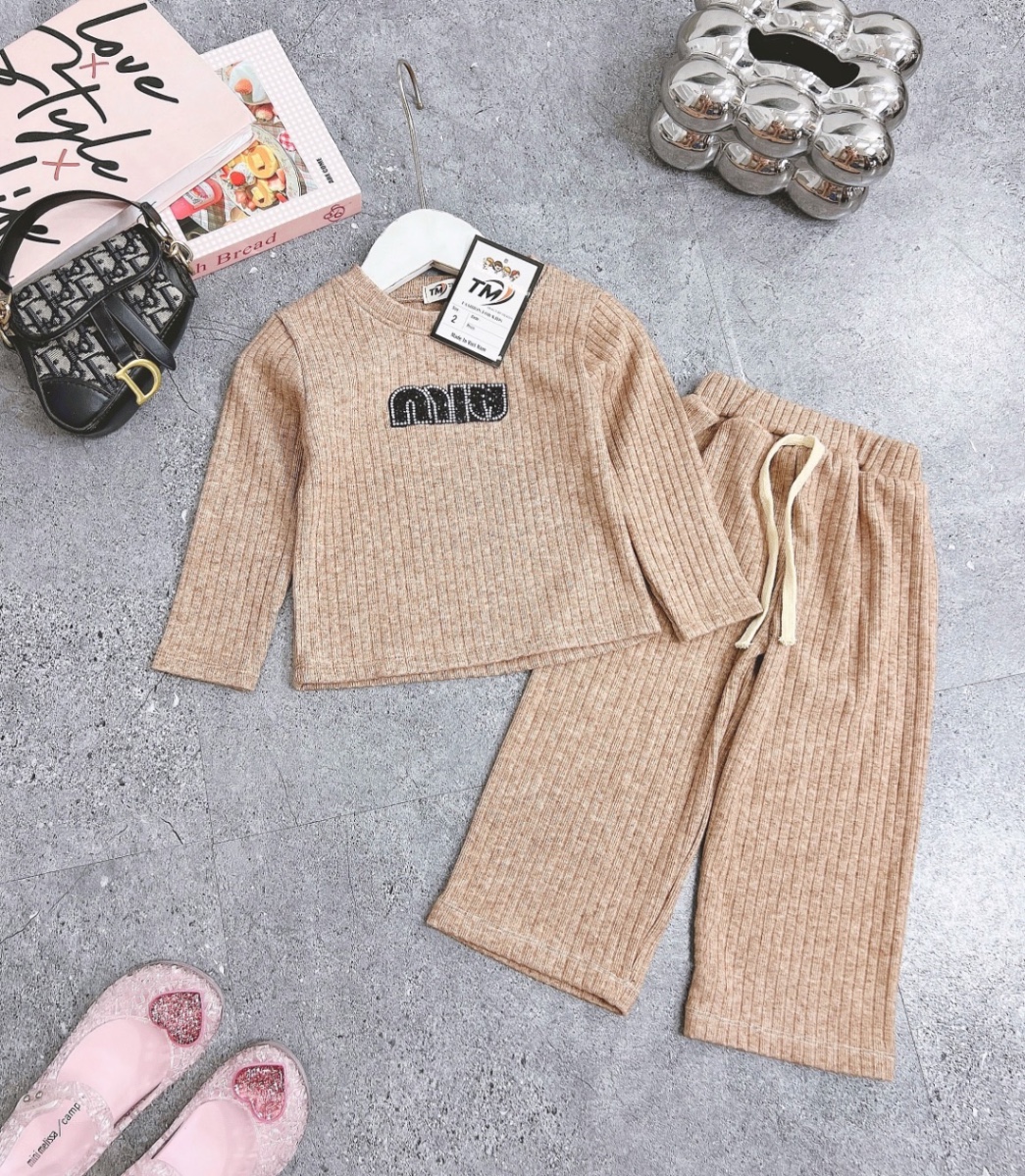 Bg817- bộ miu len lông thỏ loại 1 cho bé