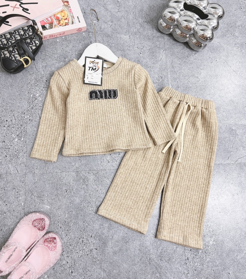 Bg817- bộ miu len lông thỏ loại 1 cho bé