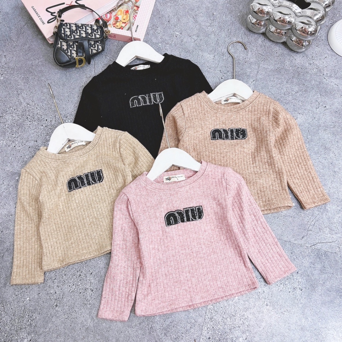 Bg817- bộ miu len lông thỏ loại 1 cho bé