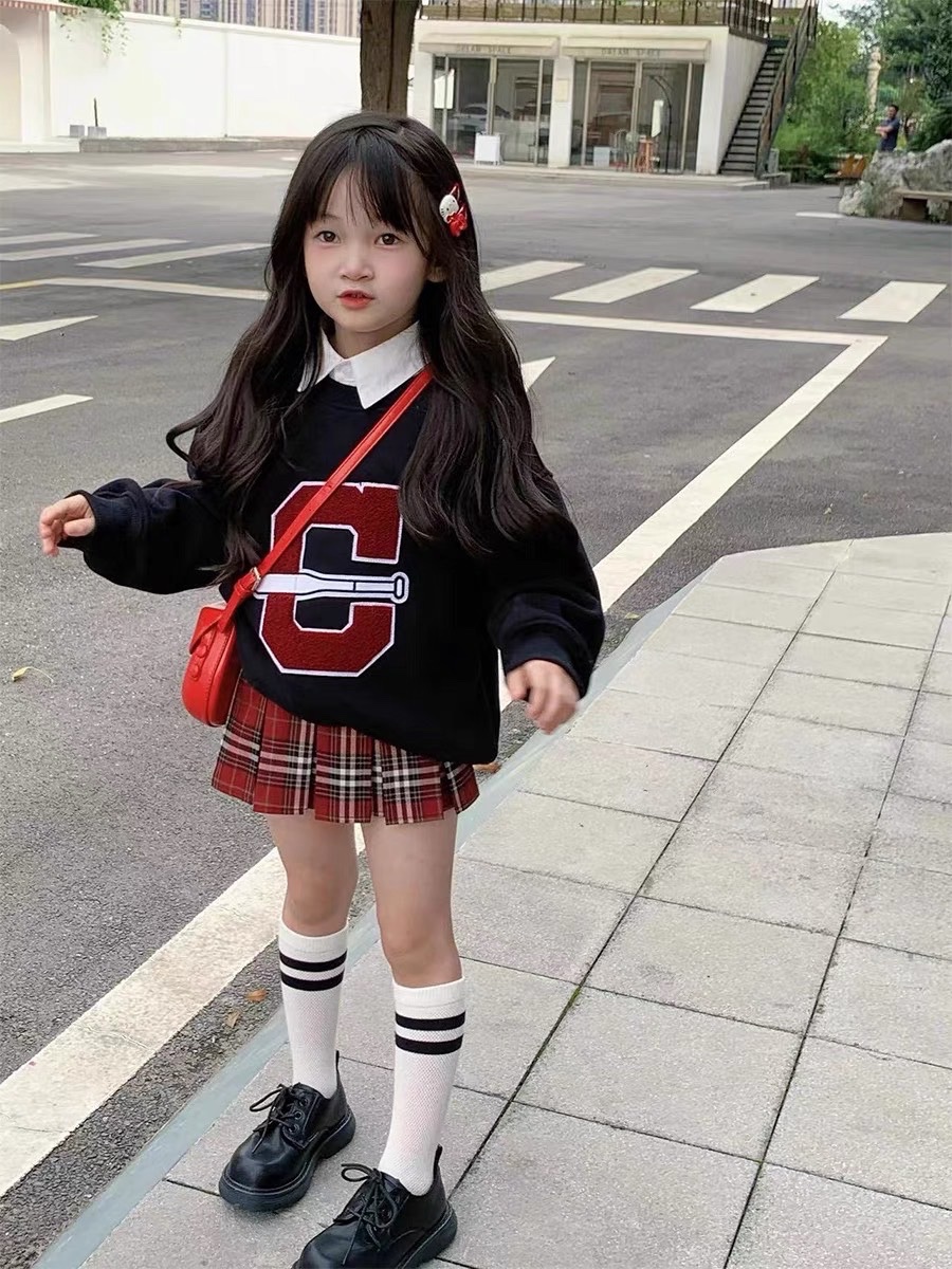 Bg820- sét bộ chữ c cv caro cho bé