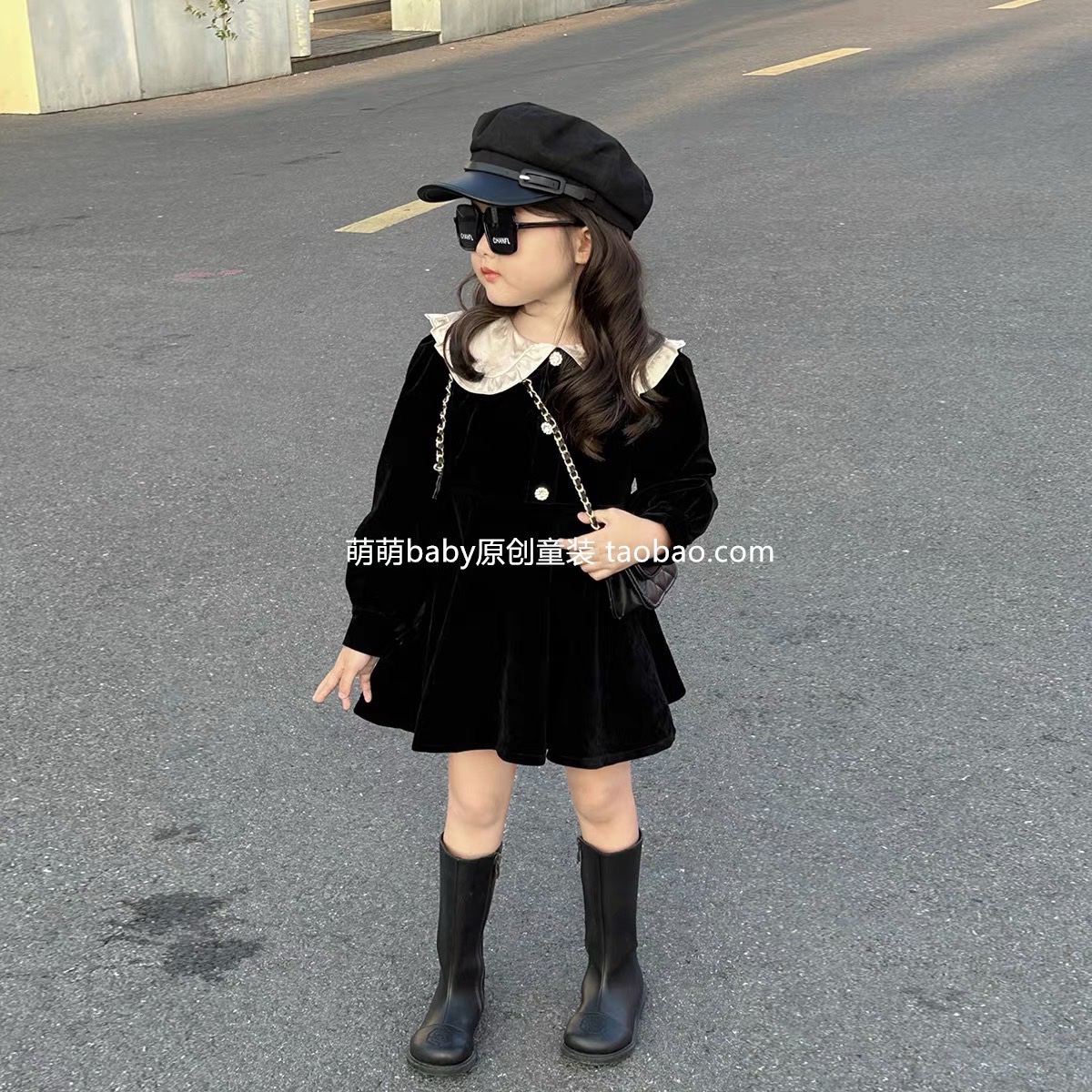 Bg823- váy nhung đen mk cho bé