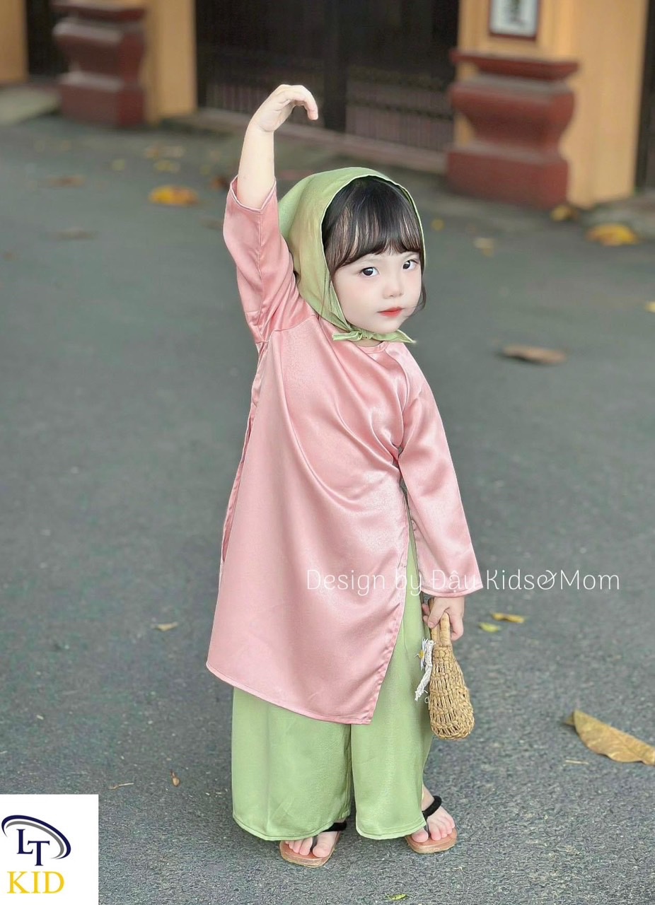 L2 BỘ ÁO DÀI HỒNG BÉ GÁI